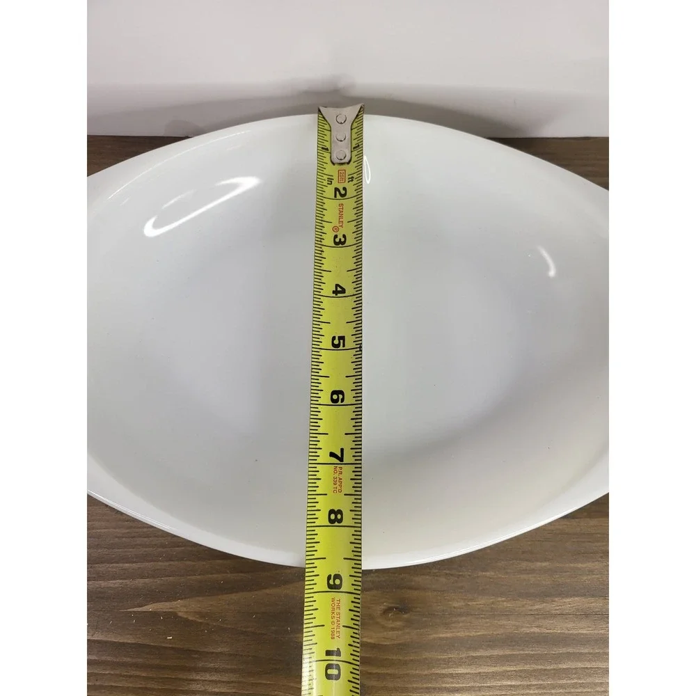 Vintage Pyrex White Milk Glass Divided Serving Dish 1063 1.5 QT Oval Casserole